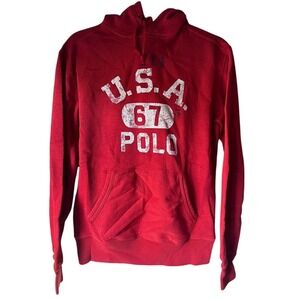 Polo Ralph Lauren USA 67 Pullover Hoodie‎ Size XS Slim Fit Sweatshirt